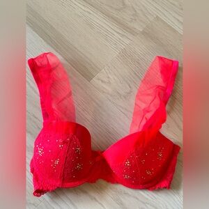 Victorias Secret Dream Angels Balconette Bra Pushup lace rhinestone tulle 32C